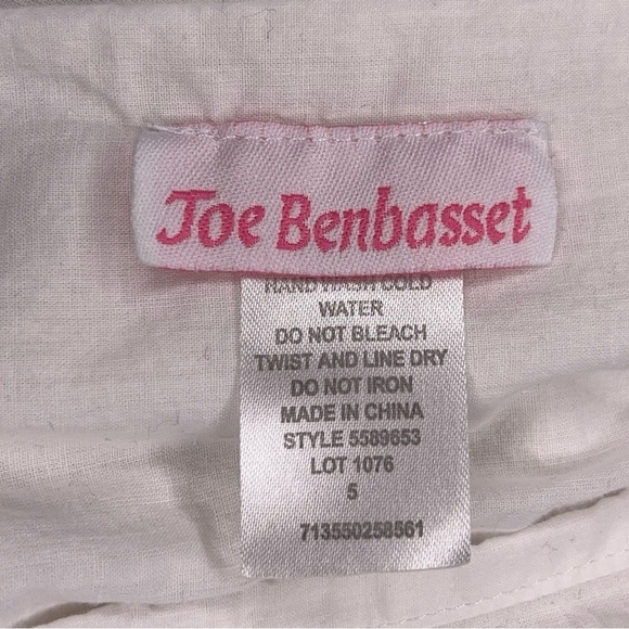 SIZE 5 JOE BENBASSET WHITE FLORAL EMBROIDERED SKIRT TIE ACCENT COTTON LINED BOHO - Picture 9 of 10